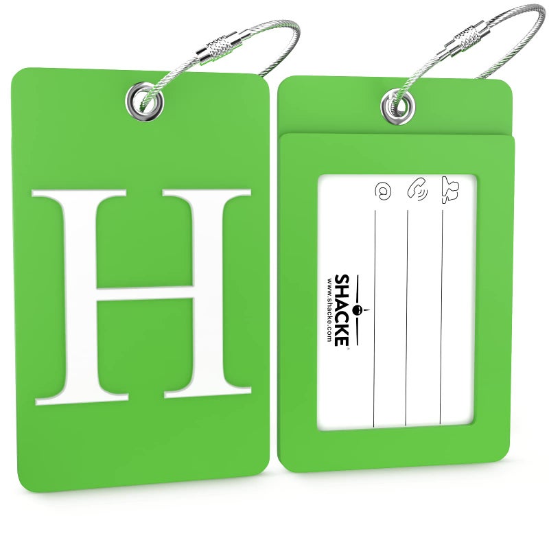 Shacke Luggage Tag Initial â€“ Fully Bendable Tag w/Stainless Steel Loop (Letter H) - Image 2